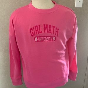 Girl math university embroidered crewneck